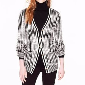 J.Crew Black & White Waffle Cardigan, Style 22731